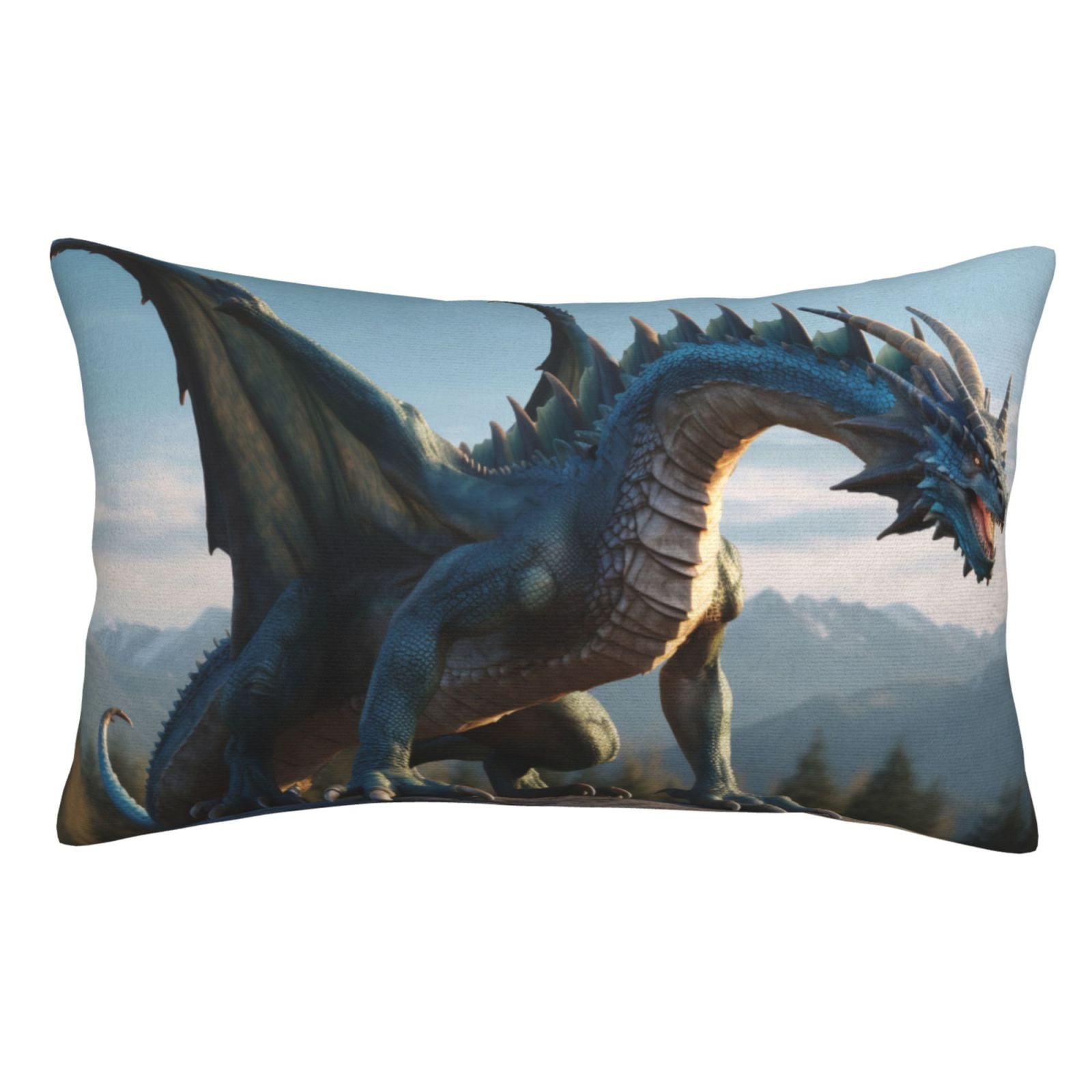 Sikiie Wild Blue Cool Dragon Pillow Covers, Throw Pillow Case Cushion