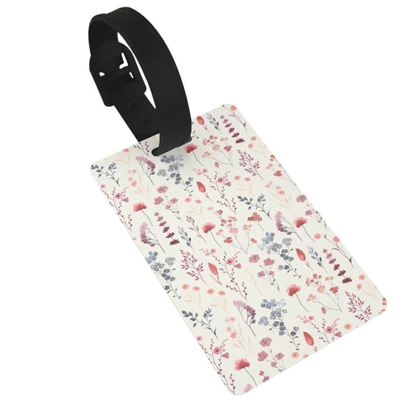 Sikiie Wildflower Watercolor 3 Luggage Tags Privacy Cover ID Label Suitcase Tags Identifiers For School Bags,Suitcases