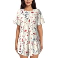 thumbnail image 1 of Sikiie Wildflower Watercolor 3 Womens Pajama Sets Short Sleeve Top With Pants Sleepwear 2 Piece Lounge Set-X-Large, 1 of 6