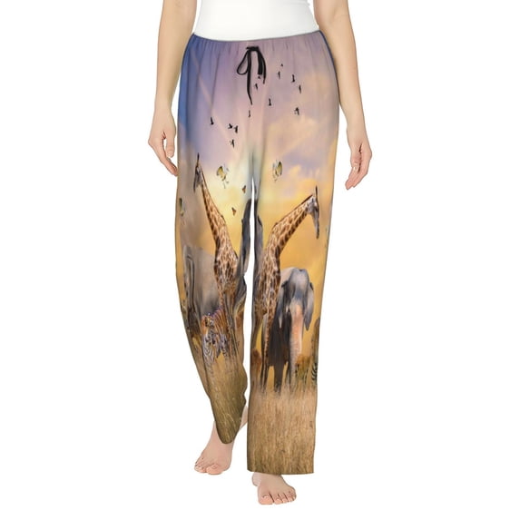 Sikiie Wildlife Protection Women’s Ultra-Soft Comfy Lounge Pants Sleepwear Comfy Lounge Pants Drawstring Sleep Bottoms with PocketsSmall