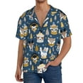 thumbnail image 1 of Sikiie Winter Animal Friends Men's Cuban Shirt, Hawaiian Shirts, Business Casual Button Down Shirts, Short Sleeve Shirt-3X-Large, 1 of 5