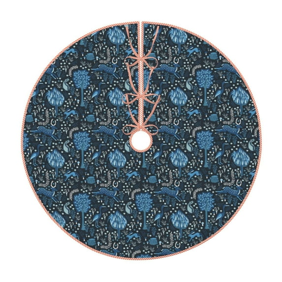 Sikiie Winter Blue Forest Deer Christmas Tree Skirt, Christmas Tree Decorations, Christmas Decor, Tree Mat Decoration(30-48IN)-30"