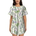 thumbnail image 1 of Sikiie Wisteria Flower Womens Pajama Sets Short Sleeve Top With Pants Sleepwear 2 Piece Lounge Set4X-Large, 1 of 6