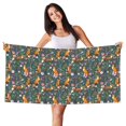 thumbnail image 1 of Sikiie Wolf Fox In Flower Forest Beach Towel for Women Men, Pool Bath Beach Camping Beach Towel Adult Blanket for Travel Swim 27.5"x 55", 1 of 6