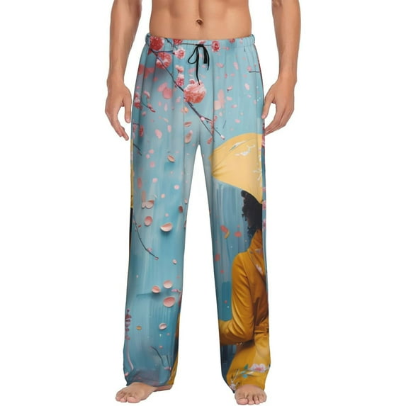 Sikiie Woman Under Blossoming Tree Pajama Pants Men, PJ Bottoms, Sleep & Lounge Pants-X-Large