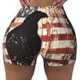 thumbnail image 1 of Sikiie Wood Grain Bald Eagle Print Workout Shorts Women Scrunch Butt Gym Shorts Seamless High Waist Tummy Control Yoga Biker Athletic Shorts, 1 of 5