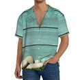 thumbnail image 1 of Sikiie Wood Grain Men's Wrinkle Free Untucked Cuban Shirt Business Casual Button Down Shirts Short Sleeve ShirtX-Large, 1 of 5