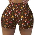 thumbnail image 1 of Sikiie Woodland Mushroom with Flowers and Berries Print Workout Shorts Women Scrunch Butt Gym Shorts Seamless High Waist Tummy Control Yoga Biker Athletic Shorts, 1 of 5