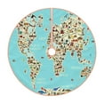 thumbnail image 1 of Sikiie World Travel Line Icons Map Nativity Christmas Tree Skirt, Jesus Christian Winter Holiday Tree Mat Decoration(30-48IN), 1 of 6