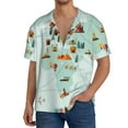 thumbnail image 1 of Sikiie World Travel Map Men's Wrinkle Free Untucked Cuban Shirt Business Casual Button Down Shirts Short Sleeve ShirtX-Large, 1 of 5