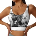 thumbnail image 1 of Sikiie Yak Print Strappy Sports Bra for Women Padded Push Up Sports Bra Athletic Running Sports Bra Workout Bra Yoga Bra, 1 of 5