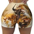 thumbnail image 1 of Sikiie Yak Print Workout Shorts Women Scrunch Butt Gym Shorts Seamless High Waist Tummy Control Yoga Biker Athletic Shorts, 1 of 5