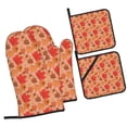 thumbnail image 1 of Sikiie Yellow And Red Maple Leaves Oven Mitts and Pot Holders, Silicone Oven Gloves, Heat Resistant Oven Mitts 4Pcs Set, 1 of 6