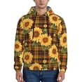 thumbnail image 1 of Sikiie Yellow Black Plaid Sunflower Men's Hoodie, Essentials Hoodie, Sweatshirt, Pullover Hooded Sweatshirt for Men-Small, 1 of 7
