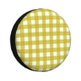 thumbnail image 1 of Sikiie Yellow Checkboard PVC Leather Spare Tire Wheel Cover Spare Tire Cover, for Car Truck SUV Camper Trailer Universal Fit(14-17in)-16 inch, 1 of 6