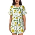 thumbnail image 1 of Sikiie Yellow Dandelions Womens Pajama Sets Short Sleeve Top With Pants Sleepwear 2 Piece Lounge Set-4X-Large, 1 of 6