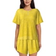 thumbnail image 1 of Sikiie Yellow Glitter Womens Pajama Sets Short Sleeve Top With Pants Sleepwear 2 Piece Lounge Set4X-Large, 1 of 6