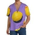 thumbnail image 1 of Sikiie Yellow Lemon And Orange Men's Wrinkle Free Untucked Cuban Shirt Business Casual Button Down Shirts Short Sleeve ShirtMedium, 1 of 5