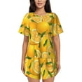 thumbnail image 1 of Sikiie Yellow Limes Womens Pajama Sets Short Sleeve Top With Pants Sleepwear 2 Piece Lounge SetMedium, 1 of 6