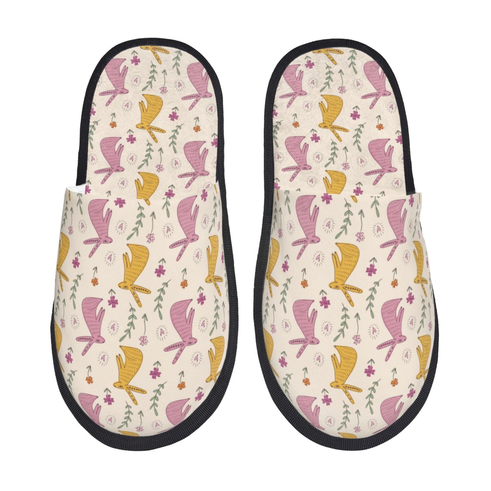 Sikiie Yellow Pueple Rabbit Fuzzy Slip-on Slippers Warm Cozy Soft ...