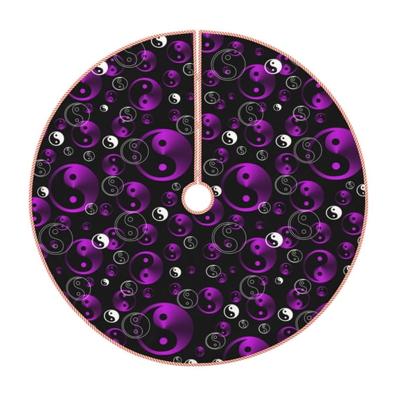 Sikiie Yin Yang1 Christmas Tree Skirt, Christmas Tree Decorations, Christmas Decor, Tree Mat Decoration(30-48IN)-48"