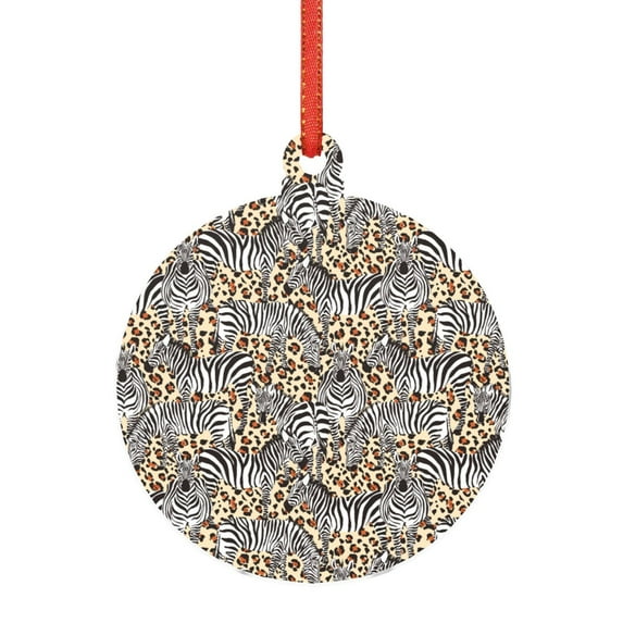 Sikiie Zebra Acrylic Christmas Ornament Pendant Christmas Ornaments Hanging Ornament for Christmas Winter New Year Party -Round Shape
