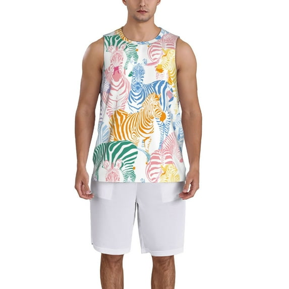 Sikiie Zebra Colourful Basketball Jersey Reversible Men's Mesh Athletic Sports Shirts Training Practice S-4XL3X-Large