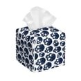 thumbnail image 1 of Sikiie black Skull white Leather Tissue Box Cover Square, tissue box holder, Tissue Box with Bottom Belt-5.2”x5.2”x5.2”, 1 of 7
