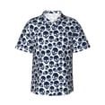 thumbnail image 1 of Sikiie black Skull white Print Men's Hawaiian Shirt, Summer Beach Button Pocket Short Sleeve T-Shirt,Small, 1 of 7