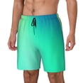 thumbnail image 1 of Sikiie blue green colors Print Men's Double Layer Swimming Trunks, Adjustable Waistband and Pockets Sports Swimming Trunks, Beach Swimwear-3X-Large, 1 of 6