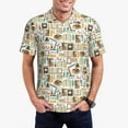 thumbnail image 1 of Sikiie books Print Men's Short-sleeved POLO Shirts, Button-down Shirts and T-shirts are Suitable for Vacation, Leisure and Business-XX-Large, 1 of 6