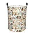 thumbnail image 1 of Sikiie books Print Round Dirty Clothes Basket, Waterproof Standing Foldable Storage Basket, for Laundry Room, Bedroom, Bathroom Storage-Medium, 1 of 6