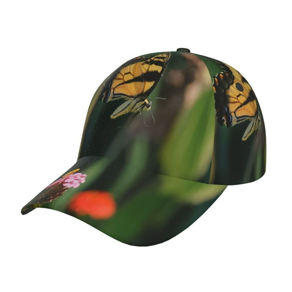 Sikiie butterflies and floral Print Unisex Vintage Washed Unstructured Baseball Cap Soft Cap Adjustable Unisex Baseball Hat Dad Hat