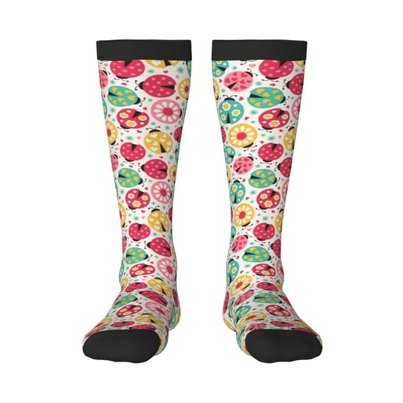 Sikiie cartoon ladybird Knee Socks, High Socks Long Stretchy Sock Women Knee High Stocking, Long Socks for Women