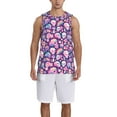 thumbnail image 1 of Sikiie cartoon rainbow Skull Basketball Jersey Reversible Men's Mesh Athletic Sports Shirts Training Practice S-4XLXX-Large, 1 of 6