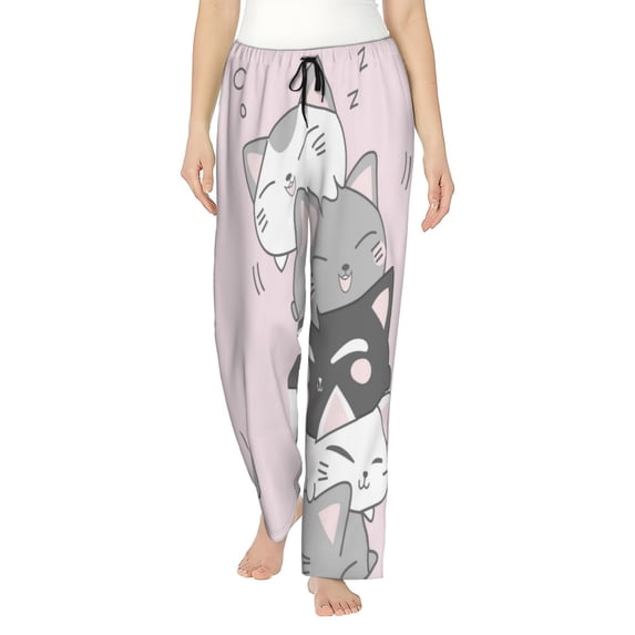 Sikiie cat Print Women’s Lounge Pants, Lounge Pants Sleep Bottoms, Lounge for Women, Womens Pajama Pants-X-Large