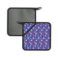thumbnail image 1 of Sikiie colorful Skull flower leaf Pot Holders Kitchen Insulation Mats Heat Resistant Pot-Holder Oven Anti-Scald Pads for Cooking Baking, 7.1*7.1inch, 1 of 8