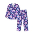 thumbnail image 1 of Sikiie colorful Skull mushroom rainbow Mens Pajama Set, Soft Warm Long Sleeve Sleepwear, Cozy Button-Down Pjs for Men-Large, 1 of 7