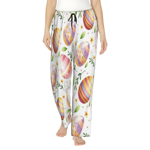 Sikiie colorful easter eggs Pajamas Pants for Women, Lounge for Women,Women’s Pajama Lounge Pants-Large
