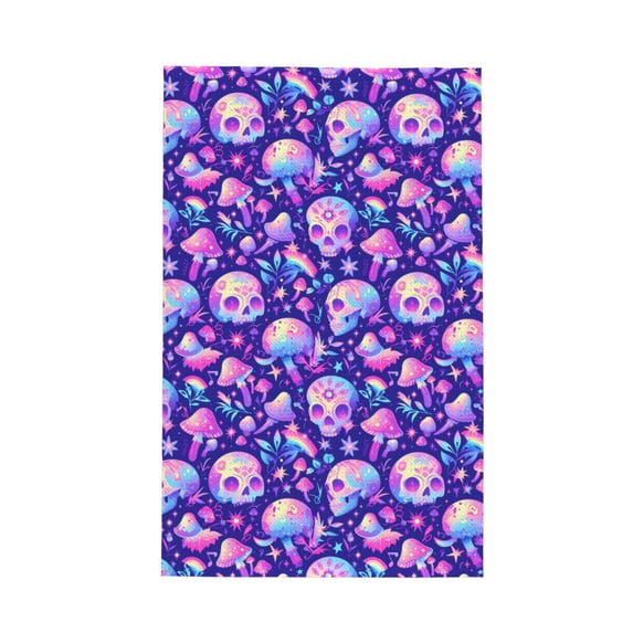 Sikiie colorful mushroom Skull rainbow Waffle Weave Kitchen Dish Cloth,Super Absorbent Kitchen Dish Towels 16*26 Inches for Dish Rags Washing Dishes, Drying Dishes