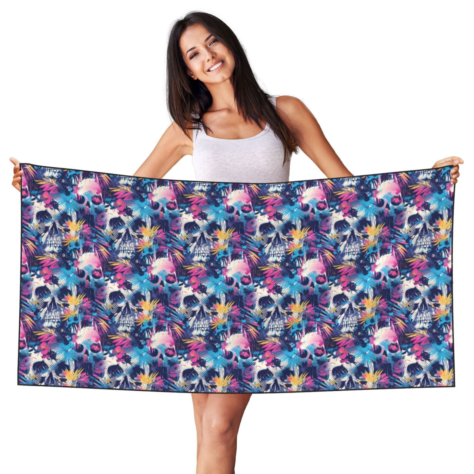 SKULL SURFBOARD BEACH TOWEL