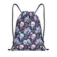 thumbnail image 1 of Sikiie cool Skull flower Drawstring Backpack Drawstring Bags, Draw String Back Bag for Sports, Gym, Travel, Swimming, Beach-Small, 1 of 6