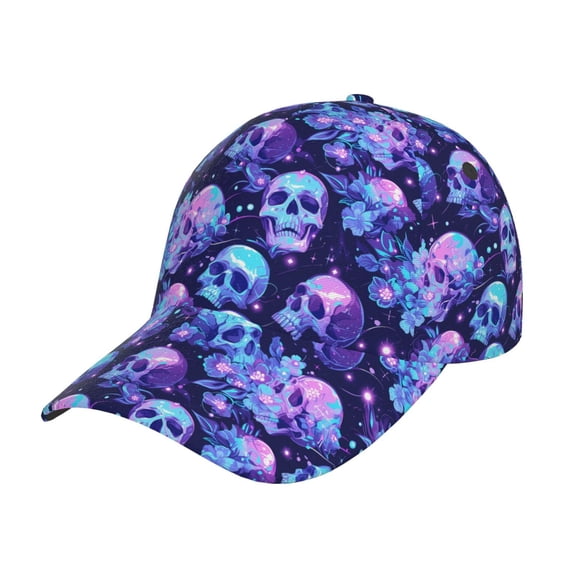 Sikiie crystal Skull flower star Unisex Vintage Washed Unstructured Baseball Cap Soft Cap Adjustable Unisex Baseball Hat Dad Hat