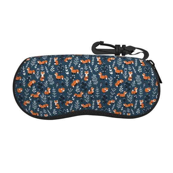 Sikiie cute fall fox Sunglasses Soft Case Neoprene Zipper Eyeglass Case, Zipper Portable Spectacle Cases for Men Women