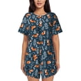 thumbnail image 1 of Sikiie cute fall fox Womens Pajama Sets Short Sleeve Top With Pants Sleepwear 2 Piece Lounge Set-Medium, 1 of 6