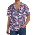 thumbnail image 1 of Sikiie daisy Skull red flower Men's Wrinkle Free Untucked Cuban Shirt Business Casual Button Down Shirts Short Sleeve Shirt4X-Large, 1 of 5