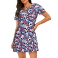 thumbnail image 1 of Sikiie daisy Skull red flower Print Women's Short-sleeved Nightdress, Round Neck Pullover Nightdress Pajamas Summer Home Wear, 1 of 6