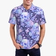 thumbnail image 1 of Sikiie flower crystal Skull Print Men's Short-sleeved POLO Shirts, Button-down Shirts and T-shirts are Suitable for Vacation, Leisure and Business-3X-Large, 1 of 6