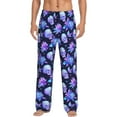 thumbnail image 1 of Sikiie flower starry sky Skull Mens Pajama Pants Sleep & Lounge Pants, PJ Bottoms With elastic waistb and Pockets Small, 1 of 6