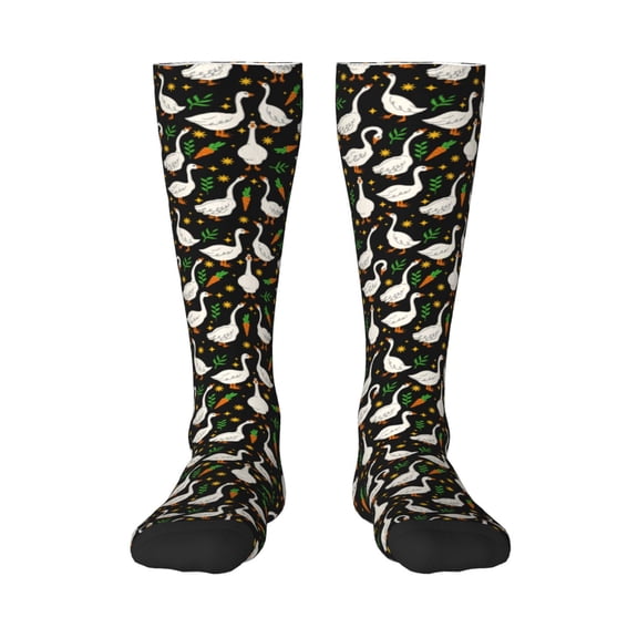 Sikiie funny Goose Print Knee Socks, High Socks Long Stretchy Sock Women Knee High Stocking, Long Socks for Women